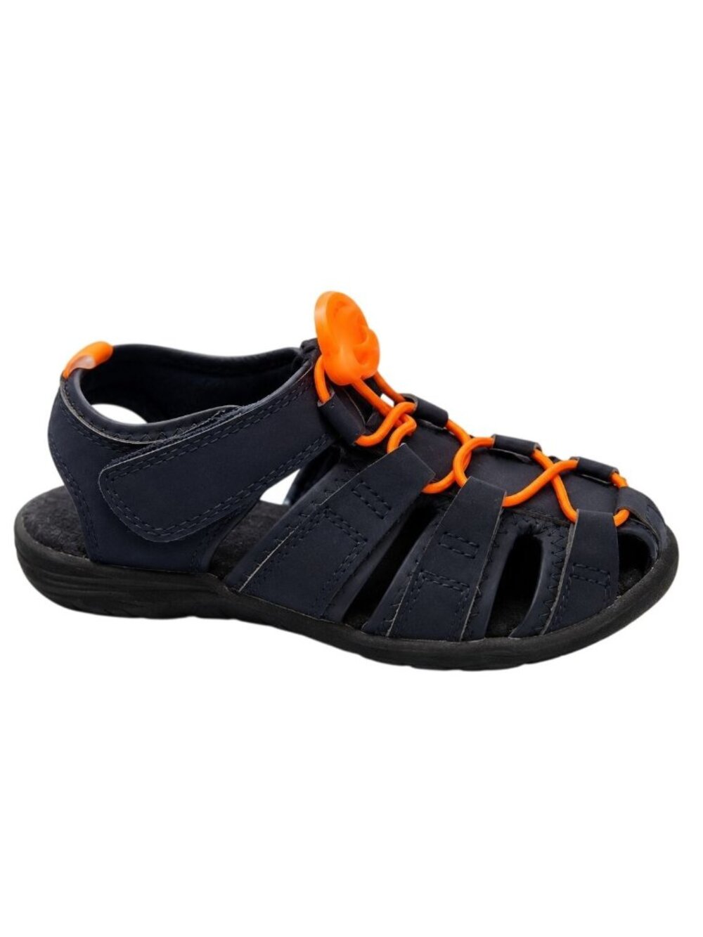 Gymboree Boys Toddler Size 12 Sandals Bungee Lace Navy Orange Adventure Style